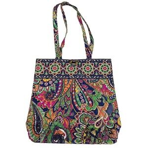 Vera Bradly Venetian Paisley Tote Hand Bag 10449-150 Colorful Retired USA‎  EUC